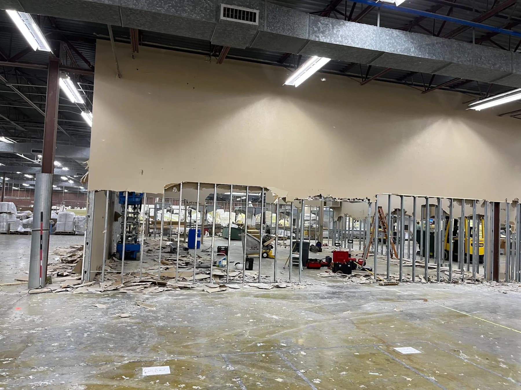 Snyder Paper Commercial Interior Demolition in Hickory, NC — DEMOLITION IN PROGRESS