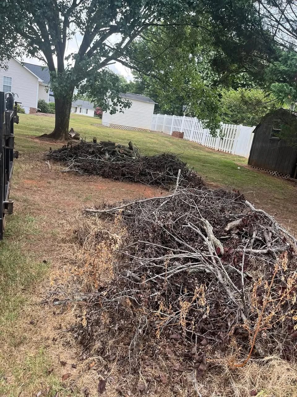 Residential Debris & Yard Cleanup in Maiden, NC — BEFORE — YARD DEBRIS PILEUP