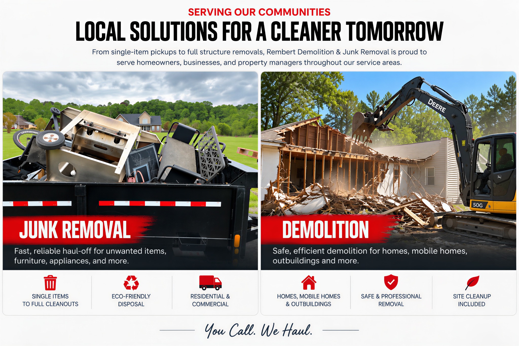 Rembert Demolition & Junk Removal services including junk removal and demolition across local service areas